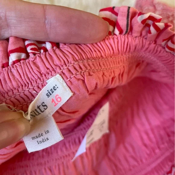 NWT J. Crew Crewcuts smocked bodice dress in umbrella print pink red sundress - Picture 7 of 9